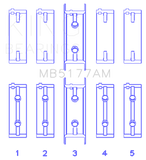 King Engine Bearings Mitsubishi 4G63/64/DOHC (Size +1.0mm) Main Bearing Set - MB5177AM1.0
