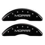 MGP 4 Caliper Covers Engraved Front & Rear MOPAR Black finish silver ch - 55002SMOPBK
