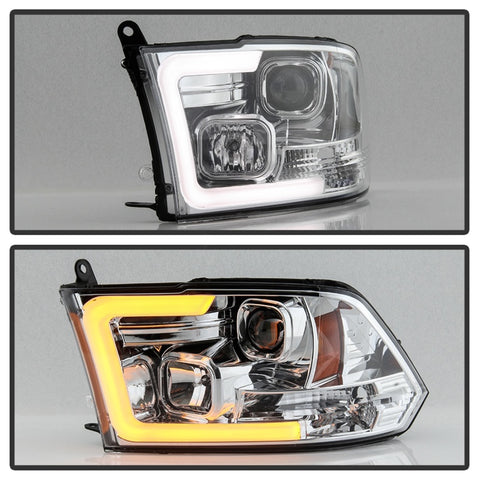 Spyder 09-16 Dodge Ram 1500 Ver 2 Proj Headlight - Light Bar Turn Signal - Chro - PRO-YD-DR09V2-SB-C - 5086259