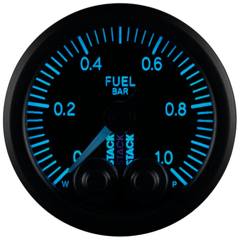 Autometer Stack 52mm 0-1 Bar M10 Male Pro-Control Fuel Pressure Gauge - Black - ST3503