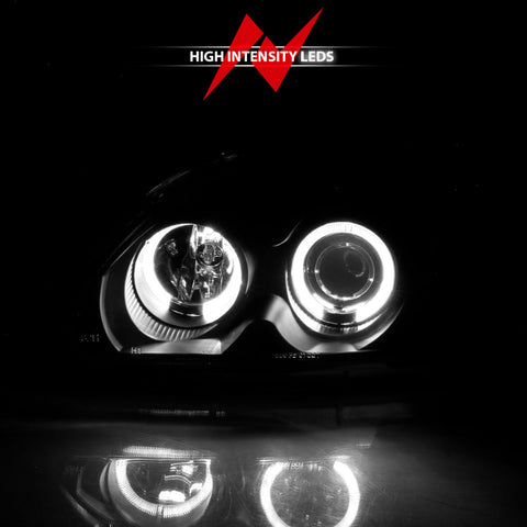 ANZO 1996-1998 Honda Civic Projector Headlights w/ Halo Black - 121068