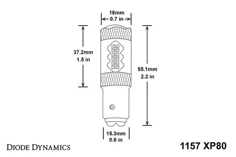 Diode Dynamics 1157 LED Bulb XP80 LED - Amber (Single) - DD0015S