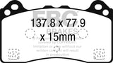 EBC Racing 16-18 Ford Focus (Mk3) RP-1 Race Front Brake Pads - DP82274RP1