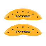 MGP 4 Caliper Covers Engraved Front & Rear i-Vtec Yellow finish black ch - 20213SIVTYL