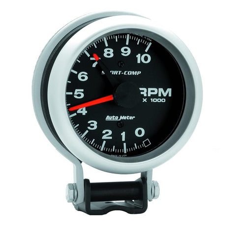 Autometer Standard 3-3/4in 10,000 RPM Pedestal Mount Tachometer Sport Comp - 3700