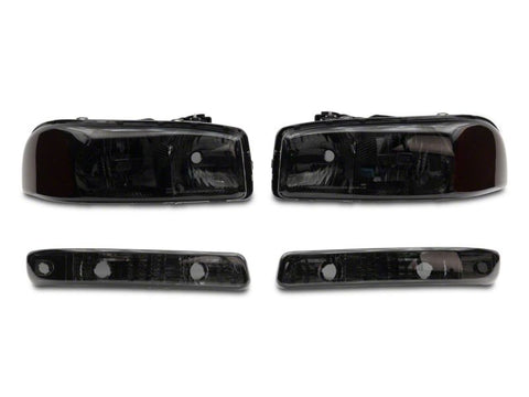 Raxiom 99-06 GMC Sierra 1500 Axial Series OEM Crystal Rep Headlights- Chrome Housing- Smoked Lens - S518304
