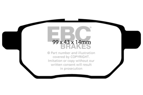 EBC 09-10 Pontiac Vibe 1.8 Ultimax2 Rear Brake Pads - UD1354