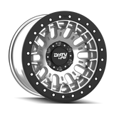 Dirty Life DT-3 17X9 6x139.7 -12 Offset - Machined Finish w/ Simulated Beadlock - 9317-7983M