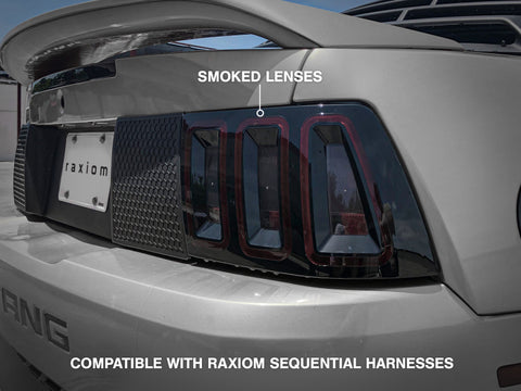Raxiom 99-04 Ford Mustang Excluding 99-01 Cobra Icon LED Tail Lights- Black Housing (Smoked Lens) - 100807