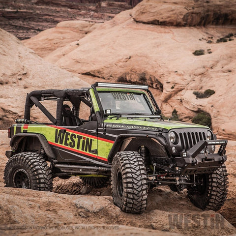 Westin/Snyper 07-17 Jeep Wrangler Triple Tube Rock Rail Steps - Textured Black - 42-6005