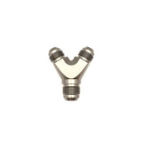 DeatschWerks 8AN Male Flare + 8AN Male Flare to 10AN Male Flare Y Block Fitting - 6-02-0703