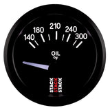 Autometer Stack 52mm 140-300 Deg F 1/8in NPTF Electric Oil Temp Gauge - Black - ST3210