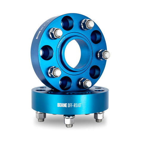 Borne Off-Road Wheel Spacers - 5x127 - 71.6 - 38.1mm - M14 - Blue - BNWS-003-381BL