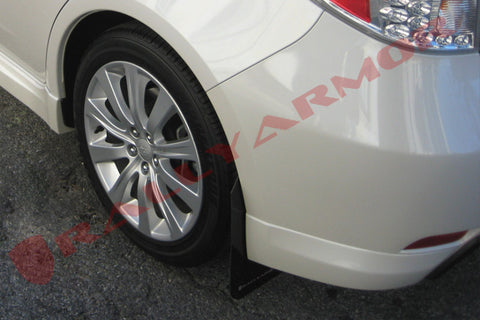 Rally Armor 08-10 Subaru WRX / 08-11 Impreza 2.5i (Hatch/Sedan) Basic Black Mud Flap w/Black Logo - MF6-BAS-BLK