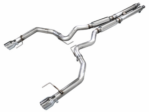 AWE 2024 Ford Mustang GT Fastback S650 RWD Track Edition Cat-Back Exhaust w/ Dual Chrome Silver Tips - 3020-32650