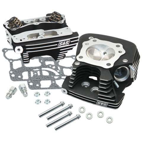 S&S Cycle 08-16 Touring Super Stock 79cc Cylinder Head Kit - Wrinkle Black - 106-3233