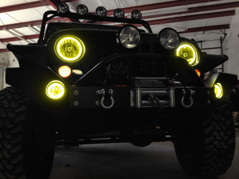 Oracle Jeep Wrangler JK 07-17 LED Waterproof Halo Kit - ColorSHIFT w/ Simple Controller - 3943-504