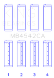 King Engine Bearings Nissan Vq20DE/Vq25Dd/Vq30DE/Dd/DET/Vq35DE (Size +0.25mm) Main Bearing Set - MB4542CA0.25