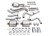 AWE 16-22 Toyota Tacoma 0FG Catback Exhaust w/ BashGuard - Dual Chrome Silver Tips - 3015-32826