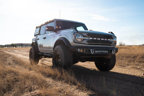 DV8 Offroad 2021+ Ford Bronco Bumper- Accommodates 20in Dual Row Light Bar & (4) 3in Pod Light Mount - FBBR-03