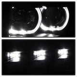 xTune Ford F150 09-14 Projector Headlights Halogen Model Only LED Halo Black PRO-JH-FF15009-CFB-BK - 9032226