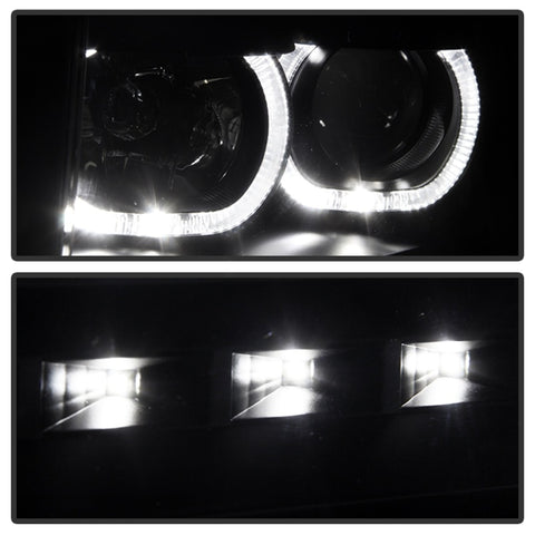 xTune Ford F150 09-14 Projector Headlights Halogen Model Only LED Halo Black PRO-JH-FF15009-CFB-BK - 9032226