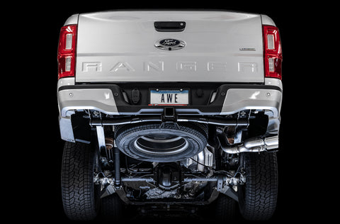AWE Tuning 2019+ Ford Ranger 0FG Performance Exhaust System w/Chrome Silver Tips & Bash Guard - 3015-22072