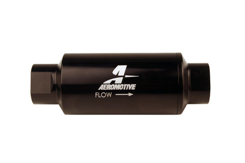 Aeromotive In-Line Filter 10AN 10 Micron Microglass Element Bright-Dip Black 2in OD - 12350