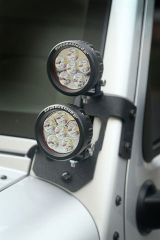 Rugged Ridge 07-18 Jeep Wrangler JK Textured Black A Pillar Light Mount - 11232.31