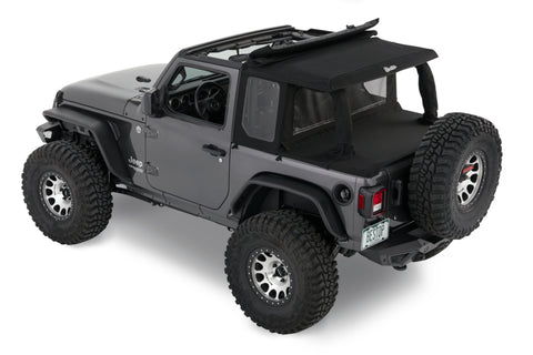 Bestop 18-26 Jeep Wrangler JL 2-Door Halftop Conversion Kit (Premium Black Twill) - 80101-17