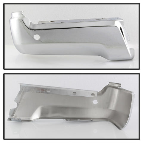 xTune 17-19 Ford F250/ F350 Rear Left Bumper Cap End w/ Sensor Hole - Chrome RB-FF25017-BEWS-L - 9048999