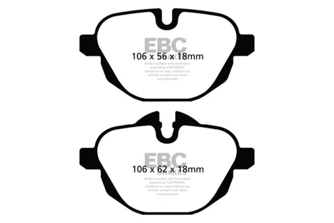 EBC 11+ BMW X3 2.0 Turbo (F25) Ultimax2 Rear Brake Pads - UD1473