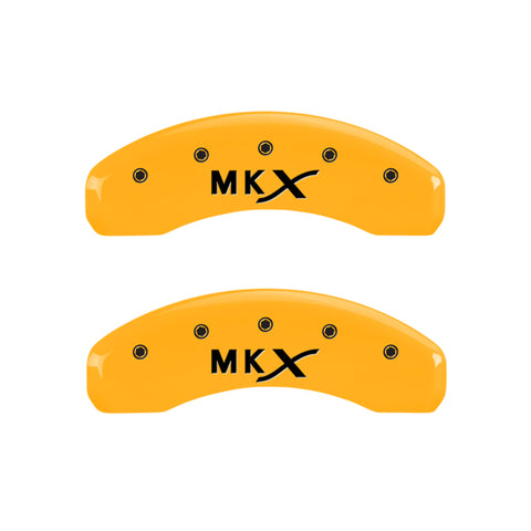 MGP 4 Caliper Covers Engraved Front Lincoln Engraved Rear MKX Yellow finish black ch - 36007SLCXYL
