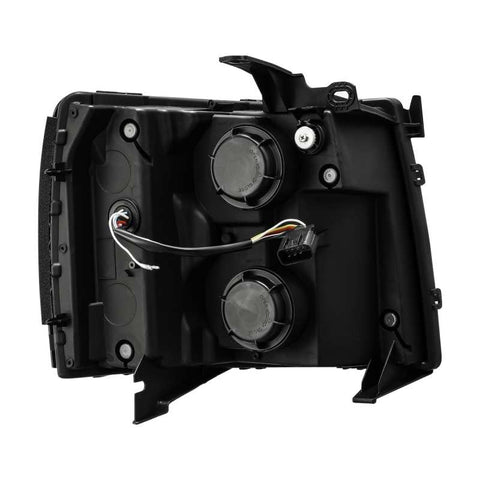 AlphaRex 07-13 Chevy 1500 LUXX LED Proj Headlights Plank Style Jet Blk w/ Activ Light/Seq Signal/DRL - 880223