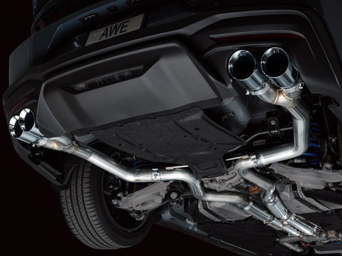 AWE 2024 Ford Mustang GT Fastback S650 RWD Track Edition Cat-Back Exhaust w/ Quad Chrome Silver Tips - 3020-42650
