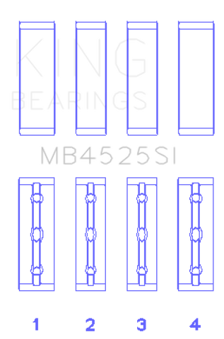 King Engine Bearings Toyota 2Gr-Fe (Size +0.75mm) Main Bearing Set - MB4525SI0.75