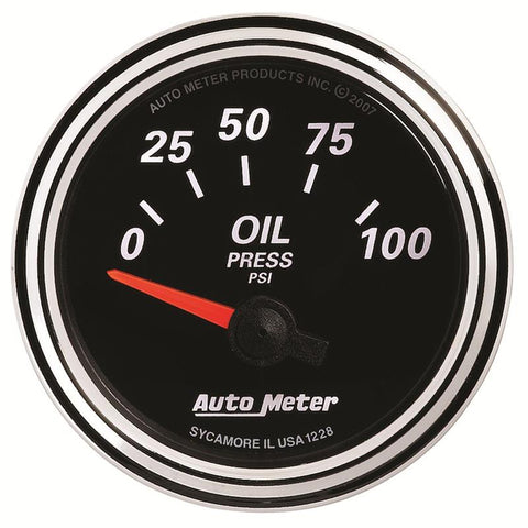 Autometer Designer Black II 52mm 100 PSI Oil Pressure Gauge - 1228