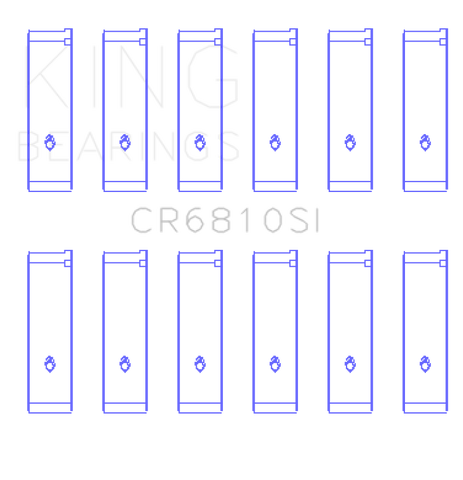 King Chrysler 215 (Size .026) Connecting Rod Bearings (Set of 6) - CR6810SI.026