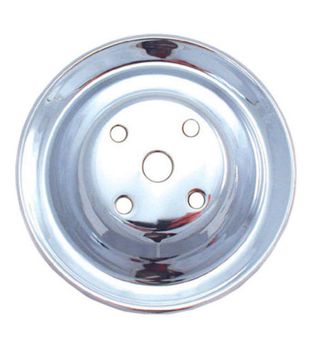 Spectre SB Chevy Double Upper Groove Long Water Pump Pulley - Chrome - 4418