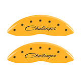 MGP 4 Caliper Covers Engraved F & R Cursive/Challenger Yellow Finish Black Char 2006 Dodge Charger - 12005SCLSYL