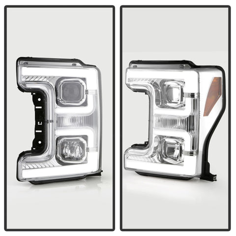 Spyder 17-18 Ford F250/F350/F450 Halogen Model Only -White Light Bar- Chrome- PRO-YD-FS17HALSI-C - 5087843