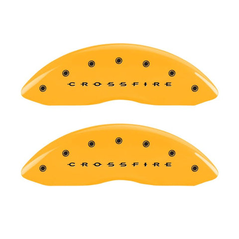 MGP 4 Caliper Covers Engraved F & R Crossfire Yellow Finish Black Char 2005 Chrysler Crossfire - 32010SCRFYL