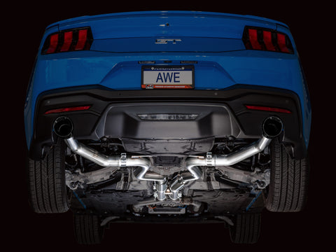 AWE 2024 Ford Mustang GT Fastback S650 RWD Track Edition Cat-Back Exhaust w/ Dual Diamond Black Tips - 3020-33650