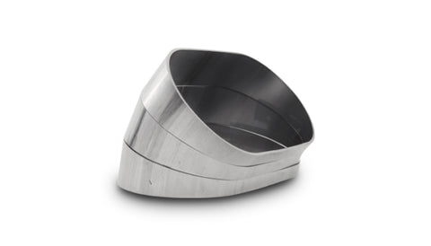 Vibrant Vertical 304 SS Oval Pie Cuts 3.5in OD Tight 45 Degree Elbow - 13581