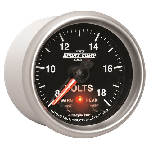 Autometer Sport-Comp II 2-1/16in Digital Voltmeter Gauge - 18V - 3683