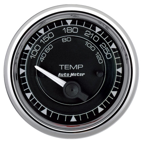 AutoMeter Chrono 2-1/16in 250 Degree Temperature Electric Gauge - Chrome - 9737