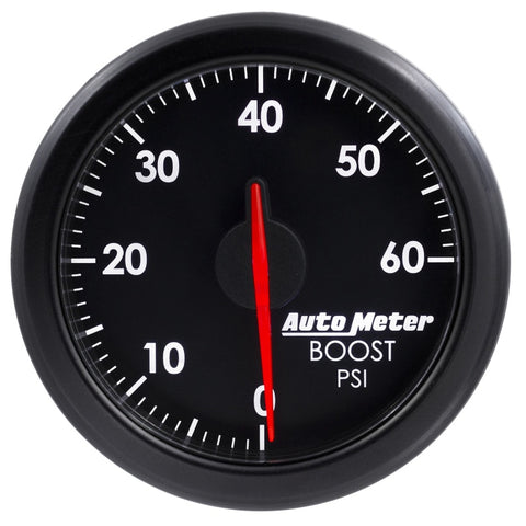 Autometer Airdrive 2-1/6in Boost Gauge 0-60 PSI - Black - 9160-T
