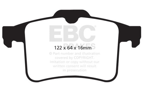 EBC 10-15 Jaguar XF 5.0 Supercharged (470) Redstuff Rear Brake Pads - DP32059C