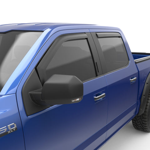 EGR 15+ Ford F150 Super Cab In-Channel Window Visors - Set of 4 - Matte (573475) - 573475
