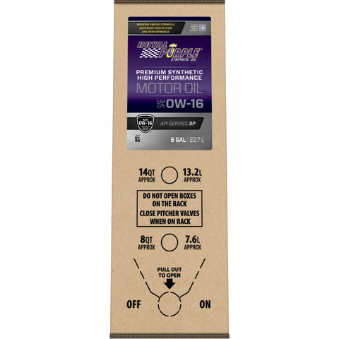 Royal Purple High Performance Ultra-Low Viscosity 0W16 Motor Oil - 6 Gallon Bag-In-Box - 60016